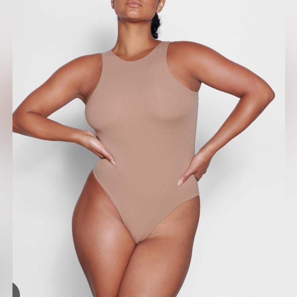 SKIMS Fits Everybody High Neck Bodysuit in Sienna